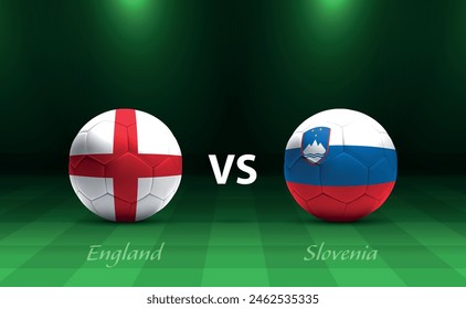 England vs Slovenia soccer scoreboard broadcast template Europe tournament 2024