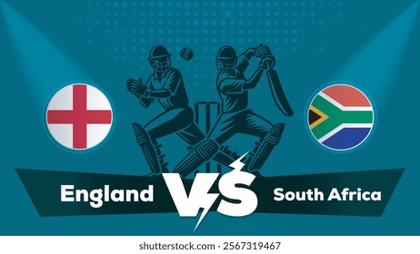 England VS South Africa , South Africa Vs England cricket match , Cricket match concept with creative illustration.eps