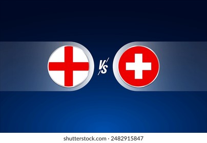 England vs Switzerland on a blue background, Football soccer championship competition vector illustration