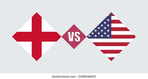 England vs USA flag concept. Vector illustration.