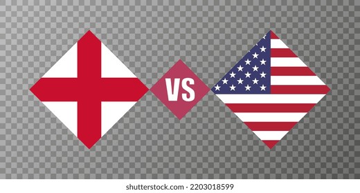 England vs USA flag concept. Vector illustration.