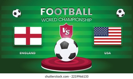 England Vs USA Football World Championship Match Vector illustration