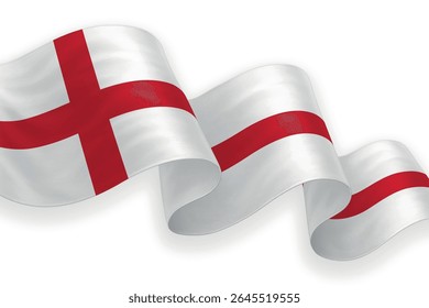 England waving flag with bright colors on clean background