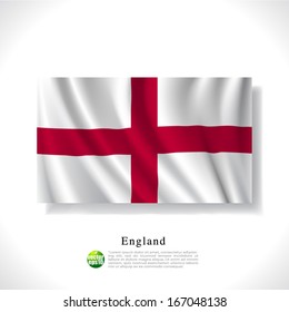 England waving flag isolated against white background, vector illustration 