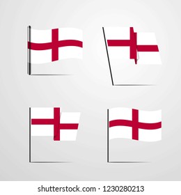 England waving flag set