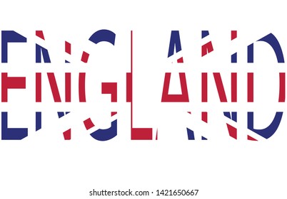 England word through its flag in same background 