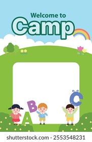 English academy, vacation English camp,
Promotion of the academy, education Illustration, vector