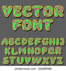 English acid alphabet for design. Vector set