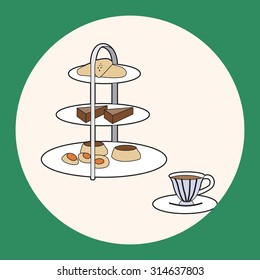 English Afternoon Tea theme elements vector,eps