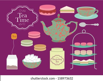 English Afternoon Tea Vector/illustration