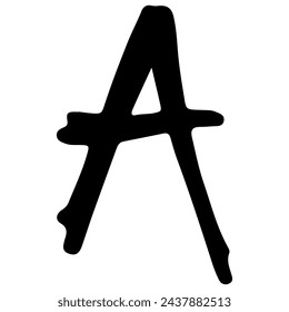 English alphabet A 3 cute on a white background, vector illustration.