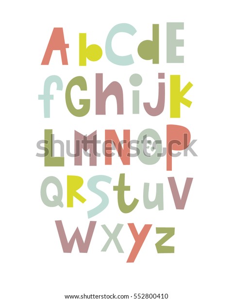 英語のアルファベット Abc文字 多彩色の文字 子供教育 ポスター