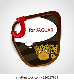 The English alphabet of animal theme. J for Jaguar. Vector illustration