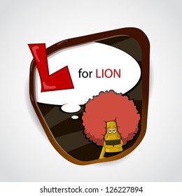 The English alphabet of animal theme. L for Lion. Vector illustration
