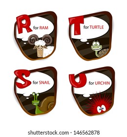 The English alphabet of animal theme. Vector illustration