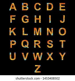 English alphabet b font is made in the form of splashed paint