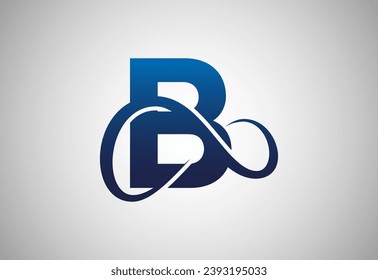 English alphabet B with infinity sign. Infinity, eternity, infinite, endless, loop symbols.