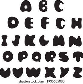 English alphabet black, funny letters