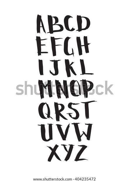 English Alphabet Black White Letteringletter Vector Stock Vector ...