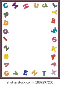 English Alphabet Border Alphabet Border Vector Stock Vector (Royalty ...