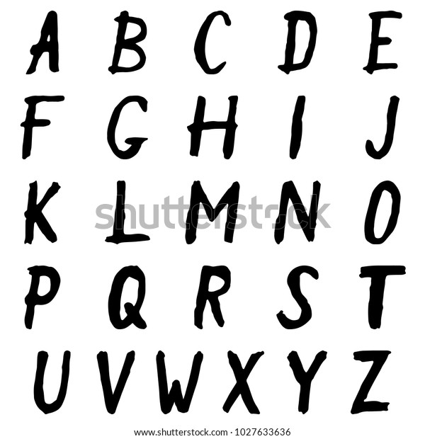 English Alphabet By Hand Stock Vector (Royalty Free) 1027633636 ...