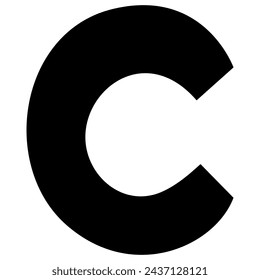 English alphabet  C 1 cute on a white background, vector illustration.