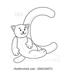 English Alphabet C Cat Animal Alphabet Stock Vector (Royalty Free ...