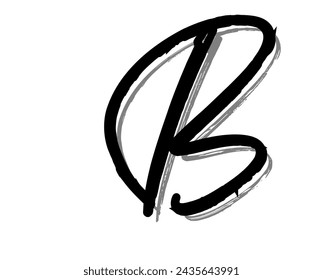 English alphabet capital B letter vector design isolated in white background