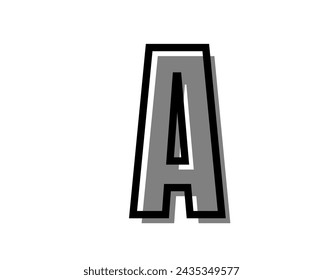 English alphabet capital A letter vector design isolated in white background