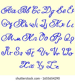 English alphabet. Capital letters. Small letters. Vector.