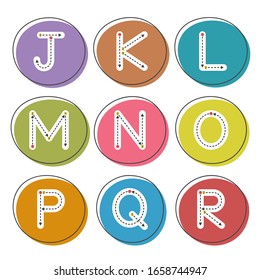 English alphabet. Card from a set for children's development and education. Vector illustration. Part 2.