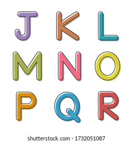 English alphabet. Card from a set for children's development and education. Vector illustration.