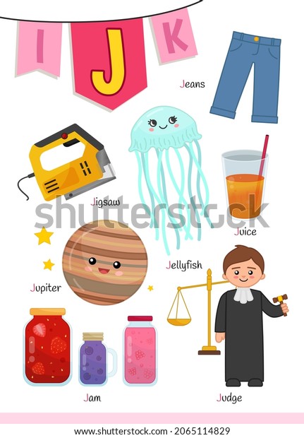 English Alphabet Cartoon Cute Children Illustrations Stock Vector ...