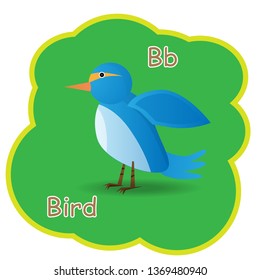 English alphabet cartoon with letter B for children, with Bird pictures to Alphabet Character Letter B - Bird Cartoon