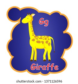 English alphabet cartoon with letter G for children, with Giraffe pictures to Alphabet Character Letter G - Giraffe Cartoon