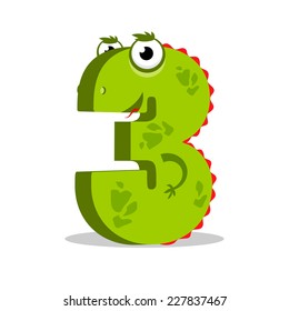 The English alphabet. Cat. Figure 3.Third. Vector illustration.Three