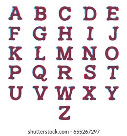 English Alphabet Character font ABC logos formed by colorful overlay technique. creative vector illustration, vector element for application icon, t-shirt or business card, number, counting, count, 
