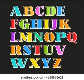 Vector Modern Stylized Colorful Font Alphabet Stock Vector (Royalty ...