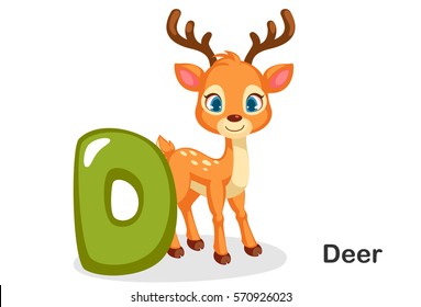 English Alphabet D D Deer Stock Vector (Royalty Free) 570926023 ...