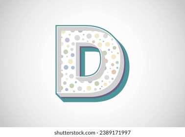 English alphabet D. Retro style bold modern vector alphabet design