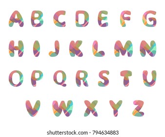 English Alphabet design with colorful elements for your design. Vector illustration.