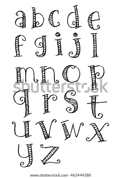 English Alphabet Doodle Style Stock Vector (Royalty Free) 462444388