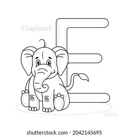 English Alphabet E Elephant Animal Alphabet Stock Vector (royalty Free 