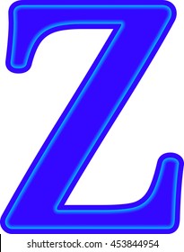 English alphabet, education, blue the letter Z vector