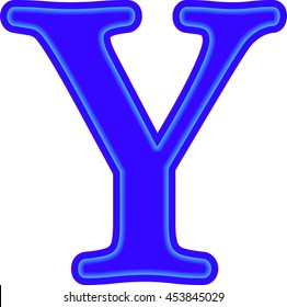 English alphabet, education, blue the letter Y vector