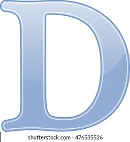 English alphabet, education, blue the letter D vector