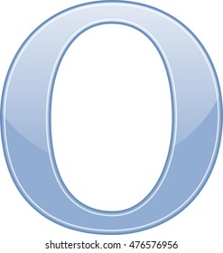 English alphabet, education, blue the letter O vector