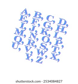 Inglês alfabeto Design educacional vetorial em fundo branco