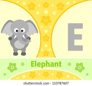 The English alphabet with Elephant