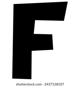 English alphabet  F 1 cute on a white background, vector illustration.